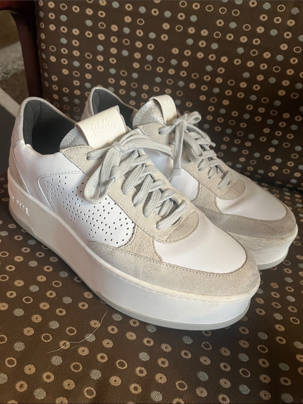 Women Cream & White Platform Sneakers